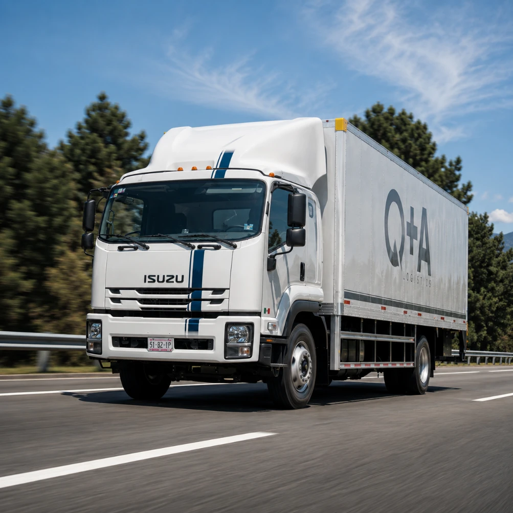 Camión Isuzu Forward 1400 de O+A Logistics para transporte de carga en México